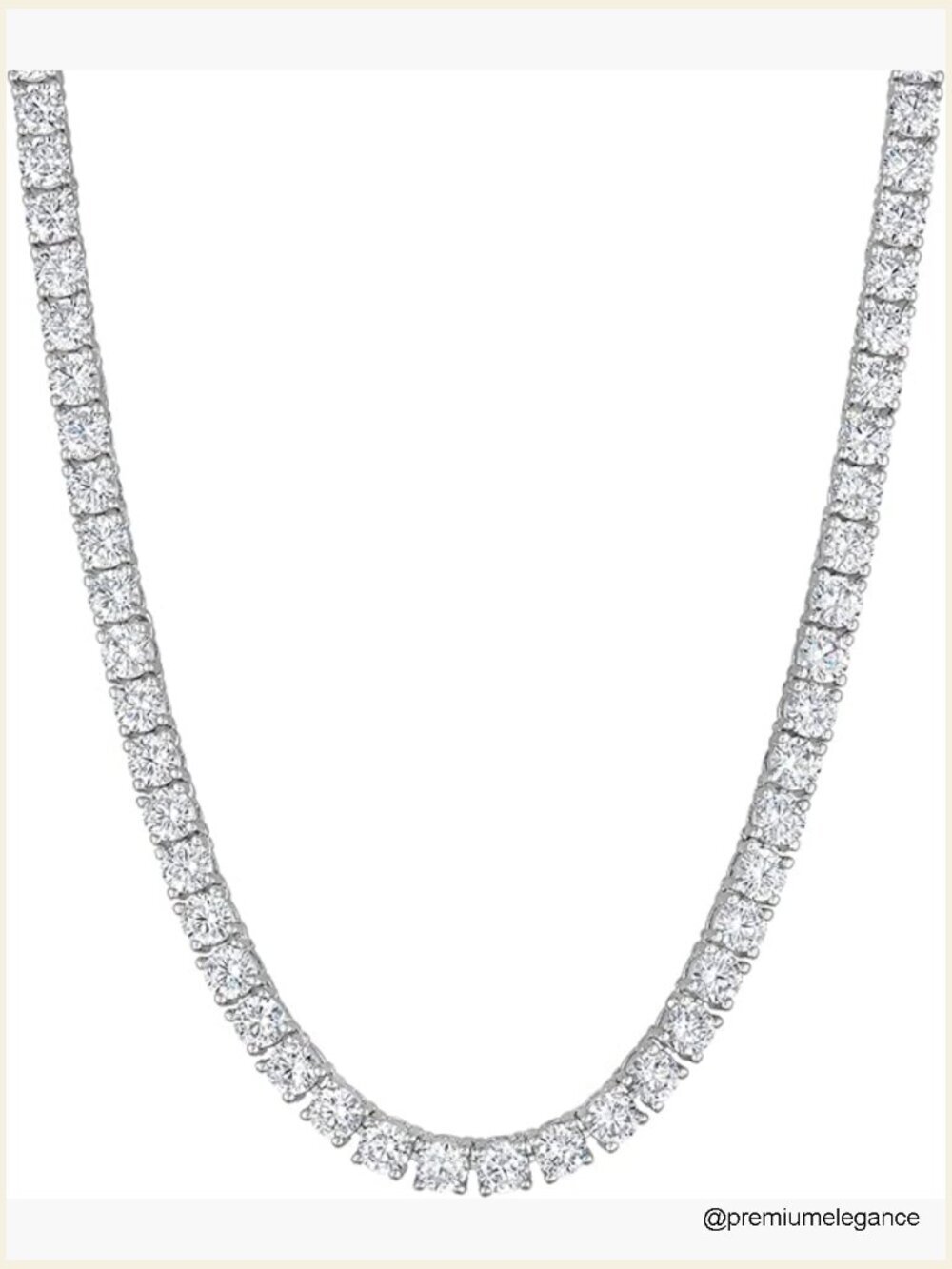 Tennis Necklace 3mm Cubic Zirconia Diamond Chain Adjustable 15-18" 14K Gold